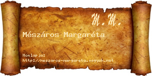 Mészáros Margaréta névjegykártya