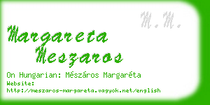 margareta meszaros business card